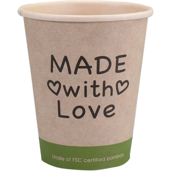 Klika - Cup | Mit Liebe gemacht | Karton + PE | 250 ml | 8oz | 92mm | 1000 Stücke