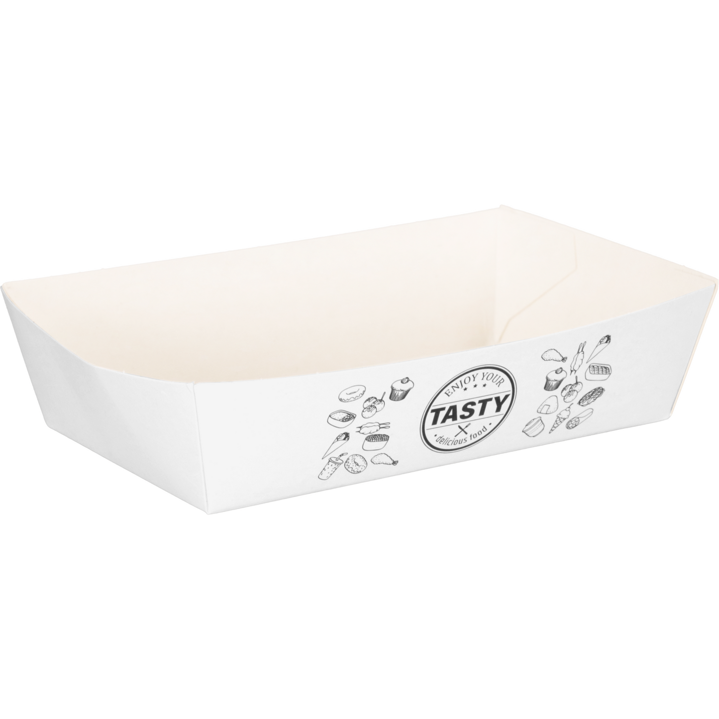 Klika - Bak | Karton | A13 | Snack Bin 130x77x35mm | Weiß | 100 Stück