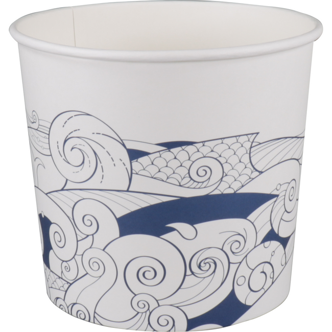 DEPA - BAK | Karton + PE | 2150 ml | 85oz | Foodbucket | Weiß/Blau 50 Stück