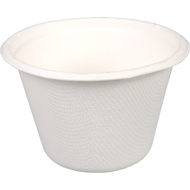 DEPA - Skala Sauce Tablett Bagasse (Zuckerrohrzellstoff) 140 ml | Weiß | 50 Stück