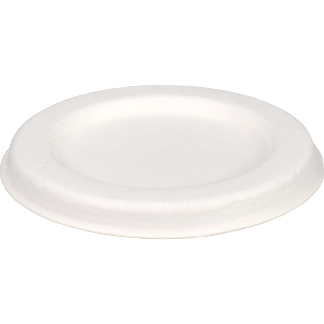 Depa - Deckel | Bagasse (Zuckerrohrzellstoff) Runde | Weiß | 50 Stück