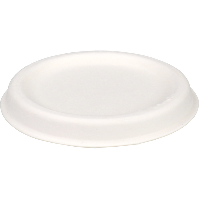 Depa - Deckel | Bagasse (Zuckerrohrzellstoff) Runde | Weiß | 50 Stück