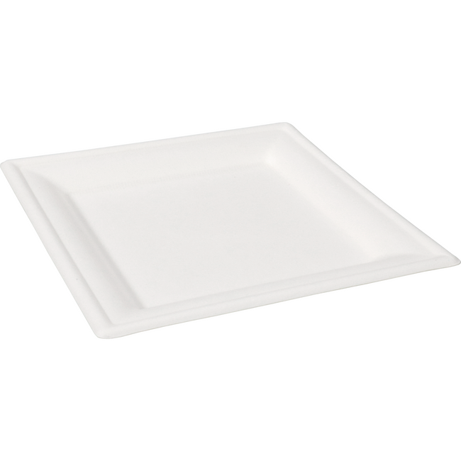 DEPA - Vorstand | Quadrat | 1-professionsbagasse (Zuckerrohrzellstoff) 16x16cm | Weiß | 50 Stück