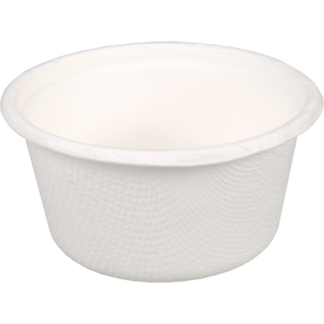 DEPA - Skala Sauce Tablett Bagasse (Zuckerrohrzellstoff) 55 ml | Weiß | 50 Stück