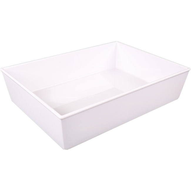 Ornamin - Skala wiederverwendbar | Unzerbrechlich | San | Rechteckige 1900 ml | 260x190x60mm | Weiß | 10 Stücke