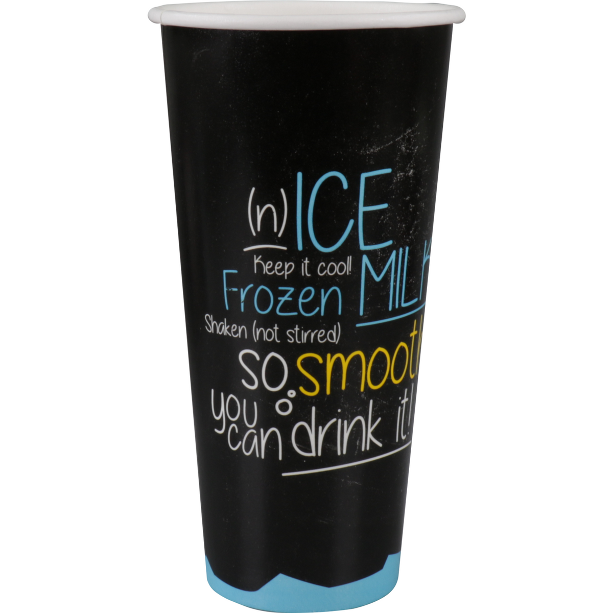 DEPA - | Milchshake -Tasse | Eis ist Eis | Karton + PE | 500 ml | 22oz | 170 mm | Schwarz/Blue -Ärmel mit 50 Teilen