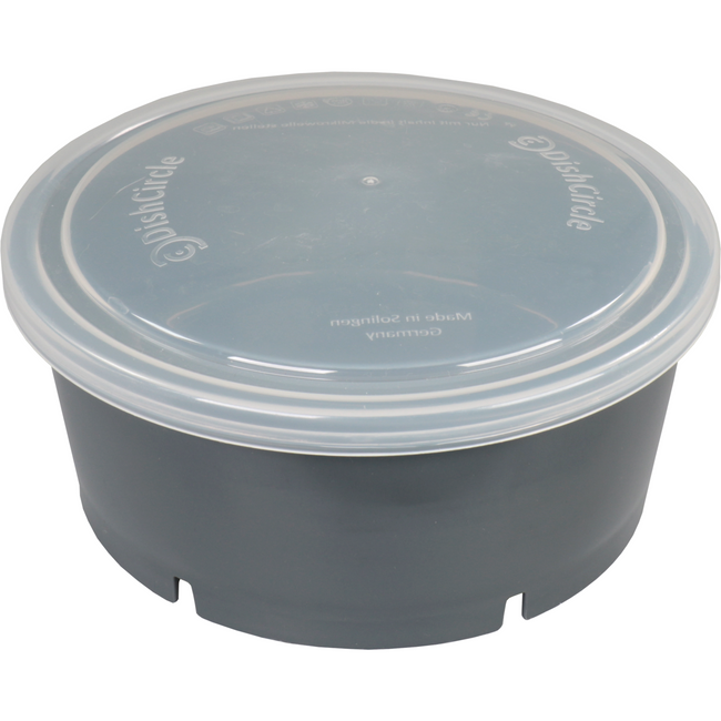 Spülskala mit Deckel | Wiederverwendbar | pp | Runde | 1250 ml | ∅18cm | grau/transparent 20 Teile