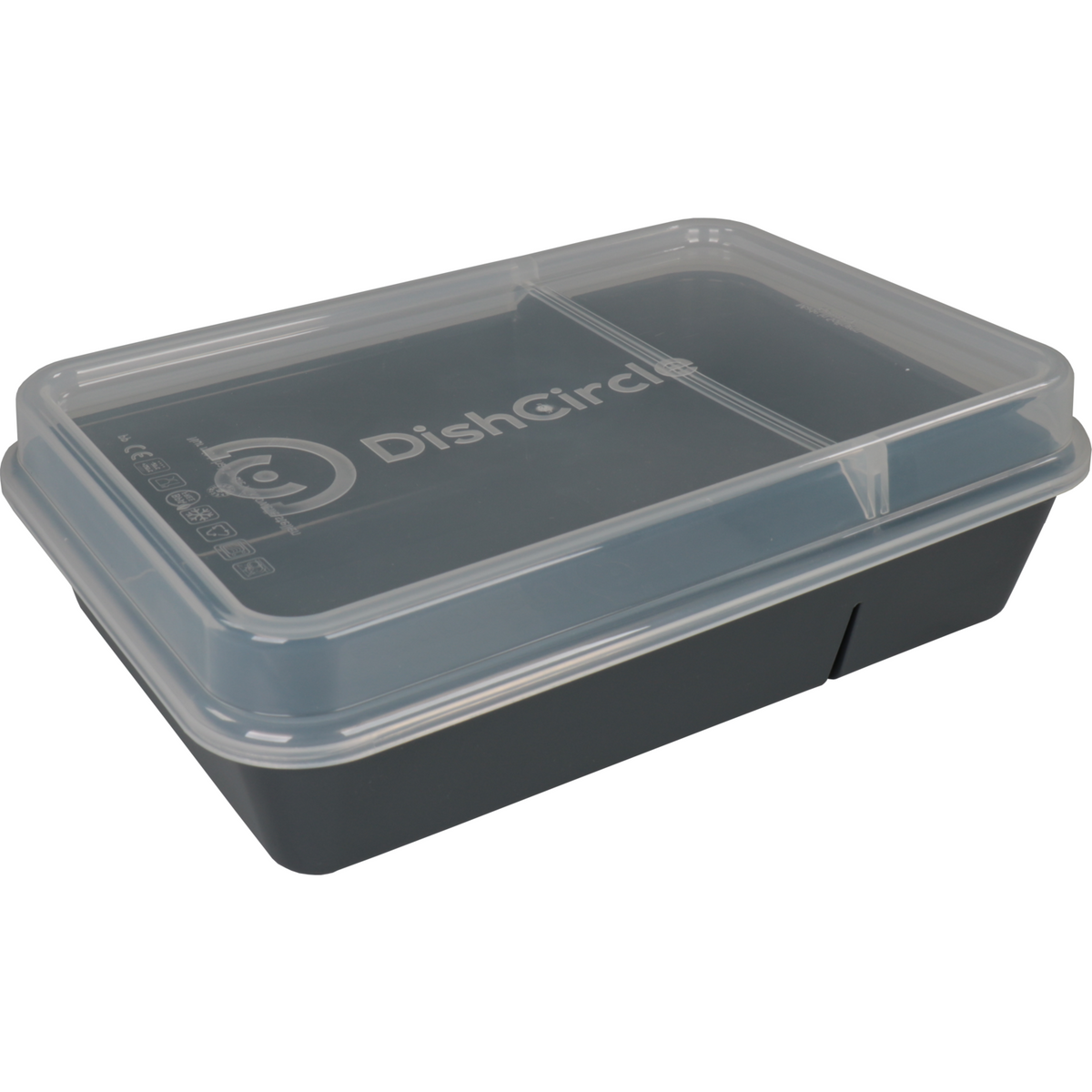 Spülskala mit Deckel | Wiederverwendbar | 2-Box | pp | rechteckig 1250 ml | 23x12cm | grau/transparent 20 Teile