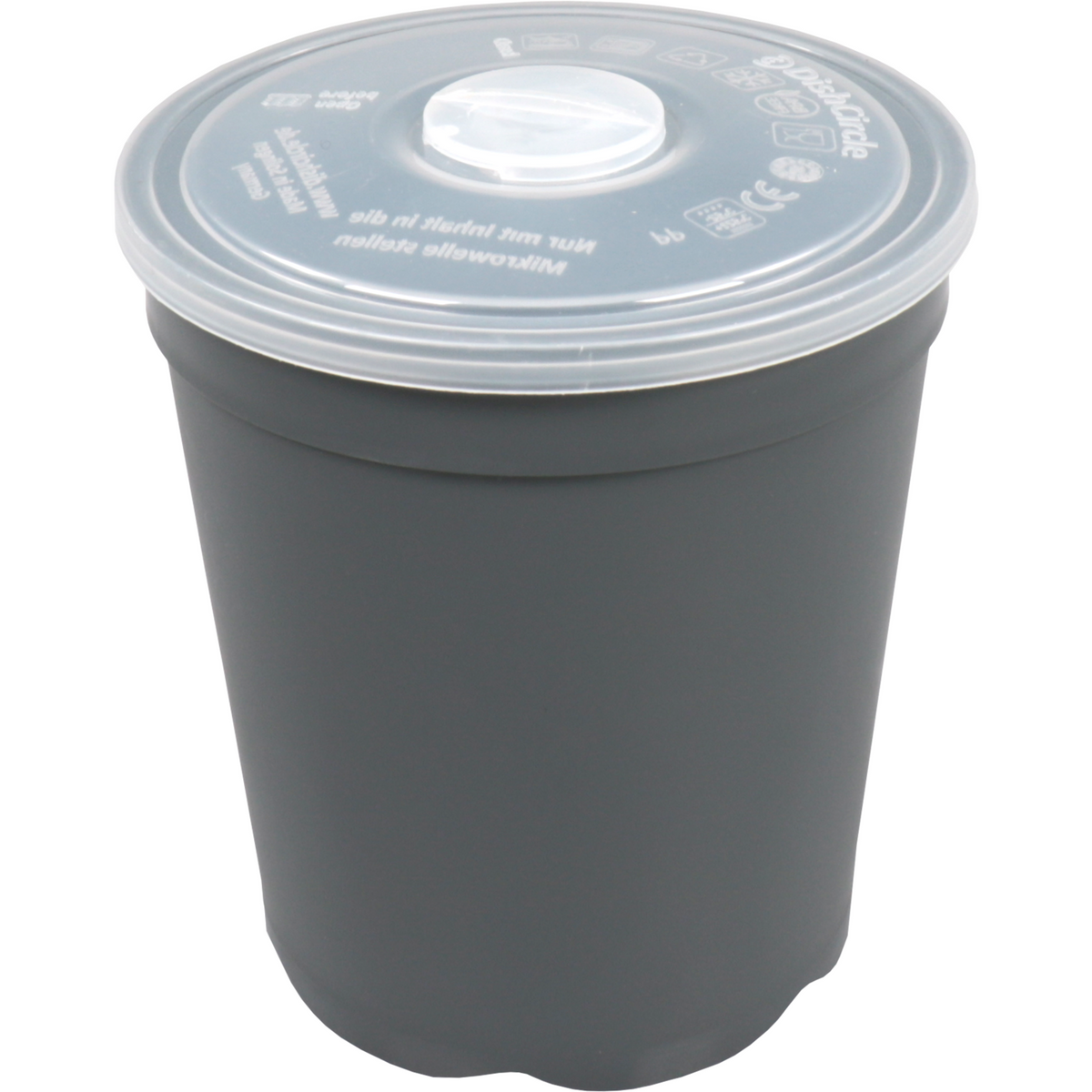 Spülmittel | Suppenbecher | inkl. Deckel | Pp | Wiederverwendbar | 480 ml | Ø9.7cm | grau/transparent 30 Stücke