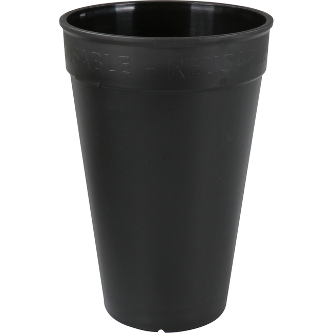 Ökocup - | Tasse | Pp | Wiederverwendbar | 400 ml | Schwarz | 20 Stücke