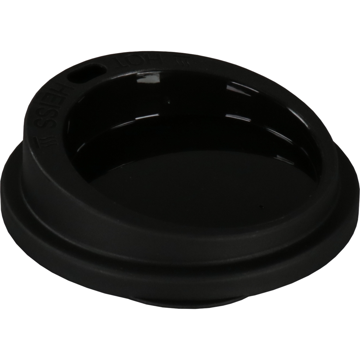 Ökocup - Deckel | Pp | Runde | Wiederverwendbar | mit Trinkloch Ø80mm | Schwarz | 20 Stücke