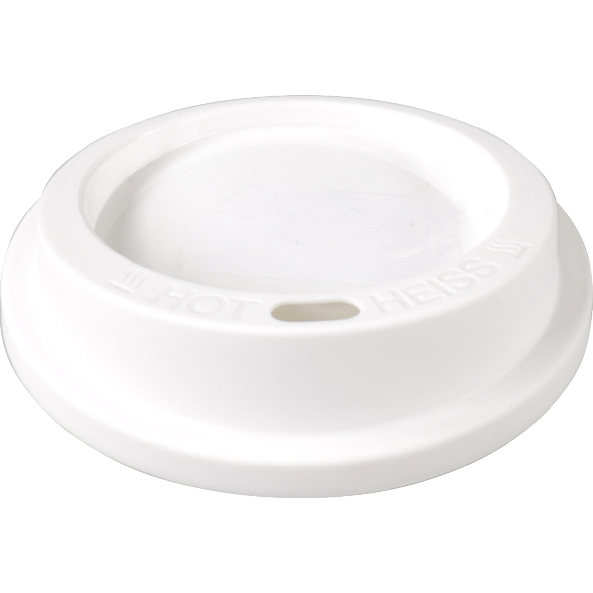Ökocup - Deckel | Pp | Runde | Wiederverwendbar | mit Trinkloch Ø80mm | Weiß | 20 Stücke