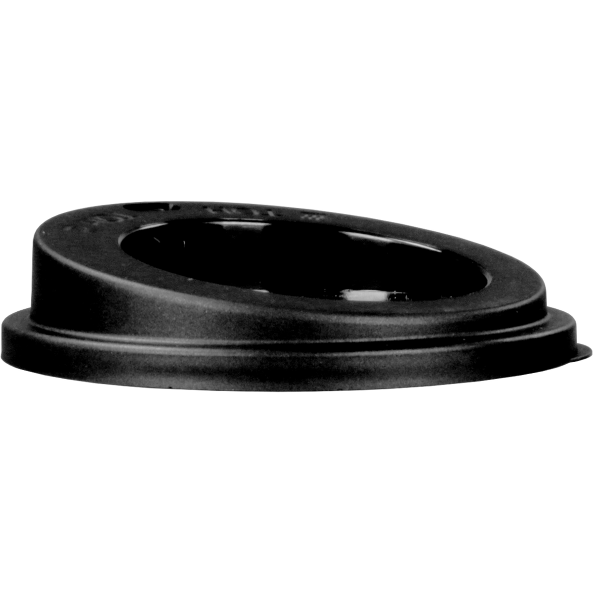 Ökocup - Deckel | Pp | Runde | Wiederverwendbar | mit Trinkloch Ø90mm | Schwarz | 20 Stücke