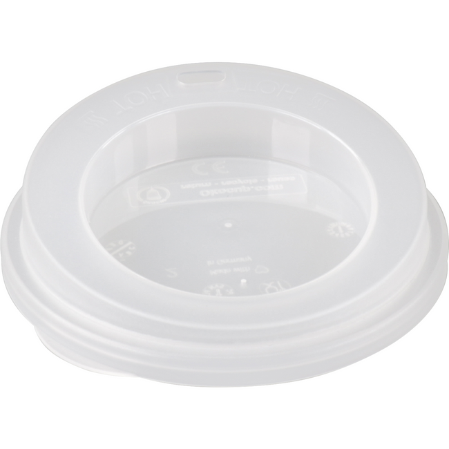 Ökocup - Deckel | Pp | Runde | Wiederverwendbar | mit Trinkloch Ø90mm | Transparente 20 Stücke
