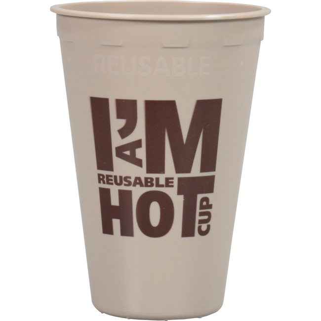 DEPA - | Tasse | Ich bin eine heiße Tasse | Pp | Wiederverwendbar | automatisch geeignet | 180 ml | 7,5oz | 96 mm | Taupe | 432 Stücke