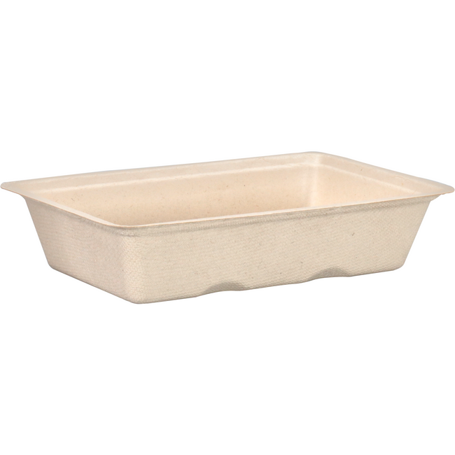DEPA - BAK | Bagasse (Zuckerrohrzellstoff) A13 | Snack Bin 16.3x11x3.6cm | Natürlich | 50 Stück