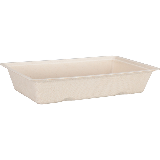 DEPA - BAK | Bagasse (Zuckerrohrzellstoff) A14 | Snack Bin 19x11.8x3.6cm | Natürlich | 50 Stück