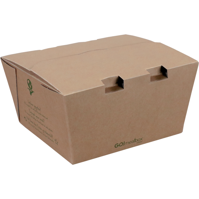 Fonkels - Geh! Mahlzeitenbox | 1350 ml | 15x15x7.5cm | Karton | Braun | 200 Stück