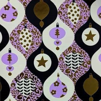 Klika - Geschenkpapier - Geschenkpapier - Metallic Purpur und Gold Weihnachten 30 cm