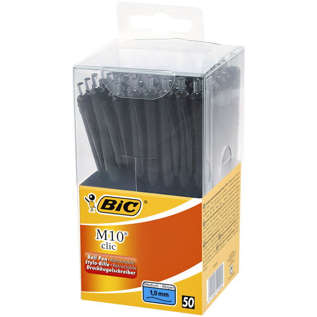 Bälle BIC M10 TUBO 50 Schwarzes Medium | 50 Stück