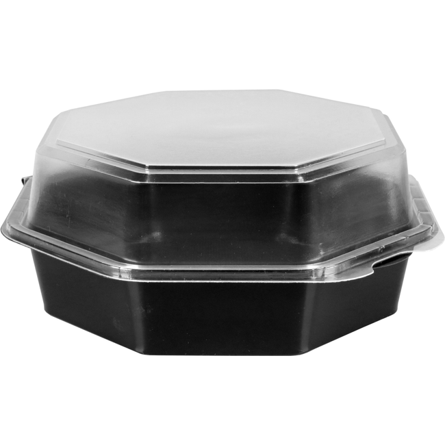 Klika - Bak | Ps | 850 ml | Ø190mm | Fester Deckel | Octaviewbox | 80 mm | Schwarz/transparent 225 Stücke