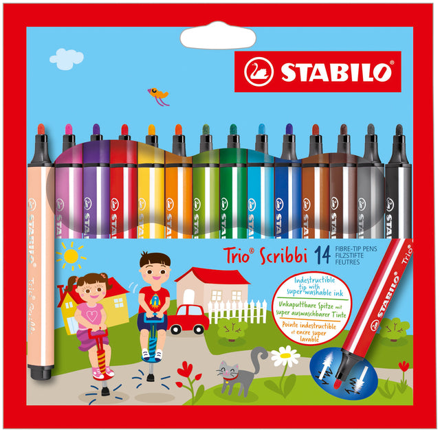 Filz -Tip Stift Stabilo Scribbi 368 Penny bei 14 Farben | 3 Stück