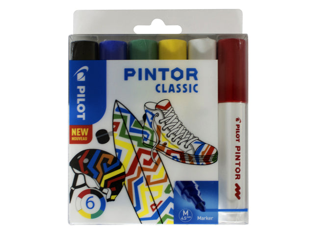 Malen Sie Pilot Pintor Classic 1,4 -mm -Arsch -Hülle bei 6 Teilen Assorti