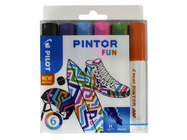 Malen Sie Pilot Pintor Spaß 1,4 mm Arsch Hülle von 6 Teilen Assorti