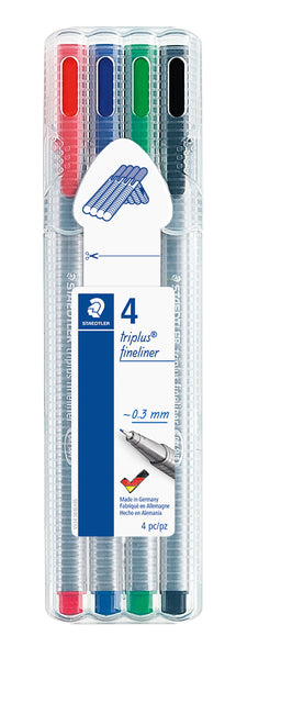 Fineliner Staedtler Triplus 334 0,3 mm sortiert 4 Stück | Set mit 4 Stück