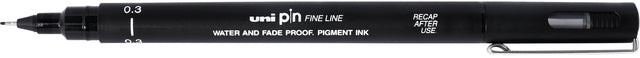Fineliner Uni-Kugelstift 0,3mm schwarz | Umkarton mit 12 Stück
