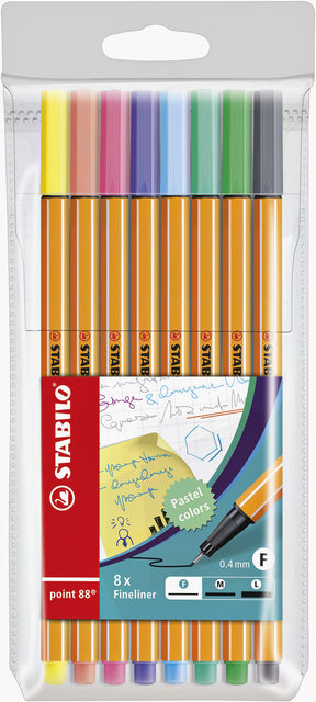 Fineliner Stabilo Point 88 Pastellebenzin bei 8 Farben