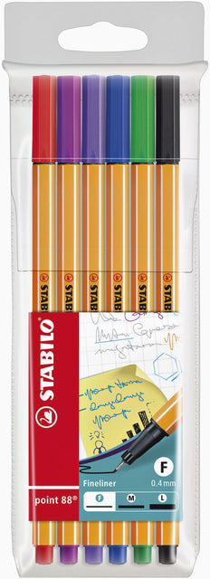 Fineliner Stabilo Point 88 Penny bei 6 Farben | 10 Stück