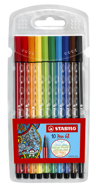 Filz -Tip Pen Stabilo Pen 68 Penny bei 10 Farben | 10 Stück