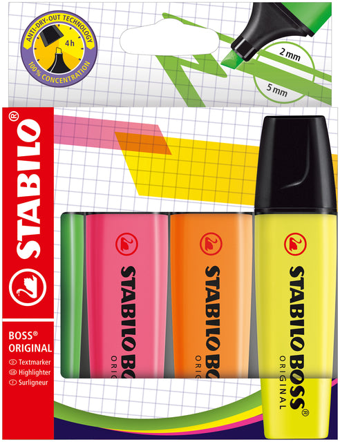 Markierungsmarker Stabilo Boss Original 70/4 Penny zu 4 Farben