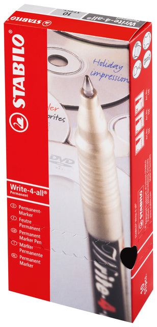 Filztip Stift Stabilo schreiben-4-alle 166/46 Permanent super fein schwarz