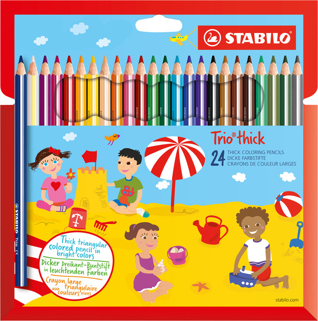 Farbige Stifte Stabilo Trio Dick 203 Blasen von 24 Teilen Assorti | 6 Stück
