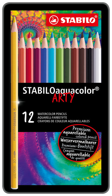 Farbige Stifte Stabilo Aquacolor 1612 Dose 12 Farben