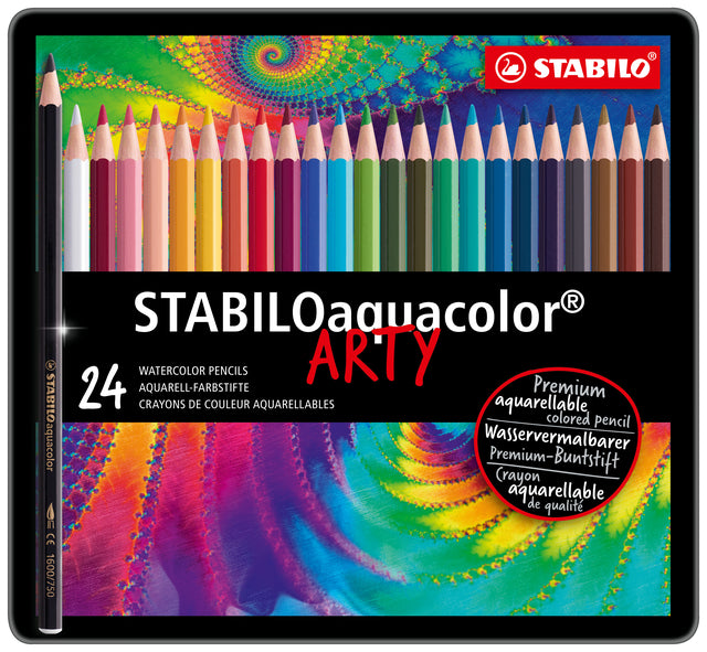 Farbige Stifte Stabilo Aquacolor 1624 Dose 24 Farben | 5 Stücke