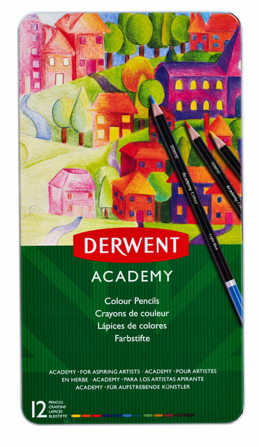 Crayons de couleur Derwent Academy Blik à 12 morceaux dassorti