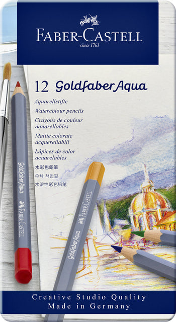 Farbige Stifte Faber-Castell Goldfaber Aquarel Blik von 12 Assisti-Stücken