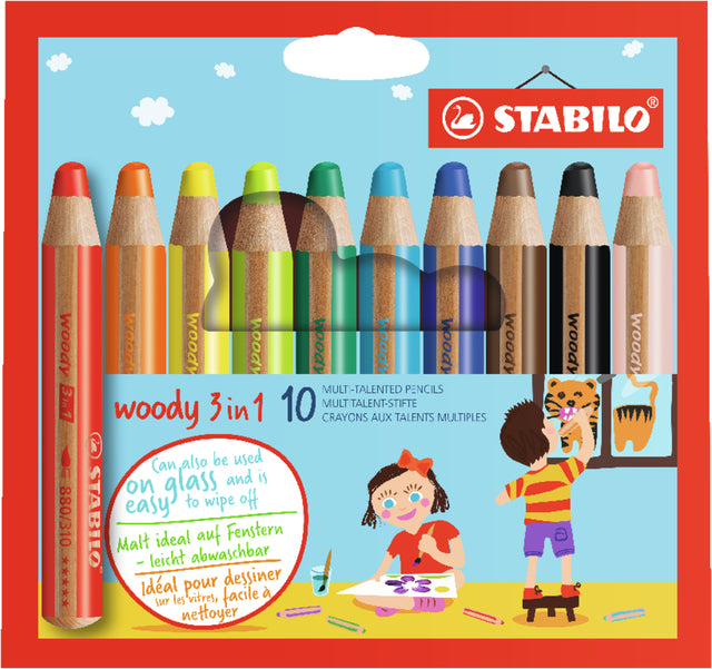 Farbige Stifte Stabilo Woody 880/10 Meere von 10 Farben | 5 Stücke