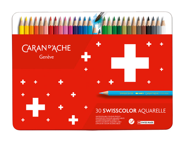 Farbige Stifte Caran dAche Swisscolor Aquarel 30 Stück Arsch.