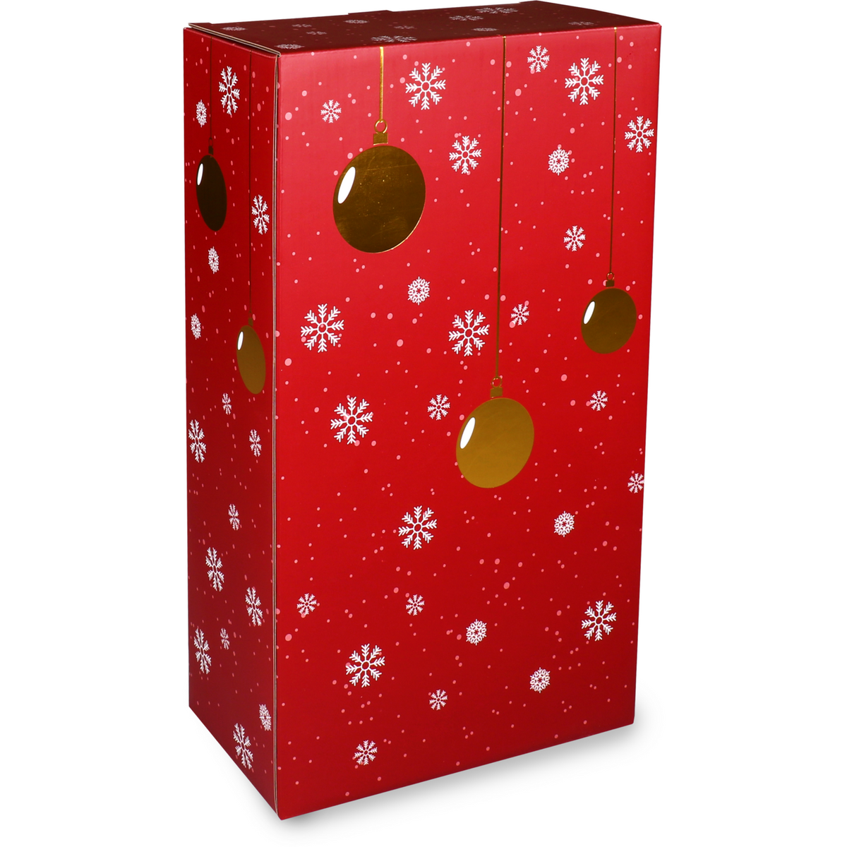 Klika - Flaschenbox | Wunderbare Zeit | Karton + PP | 2 Flaschen | 191x95x330mm | Weihnachten | Rot | 10 Stücke
