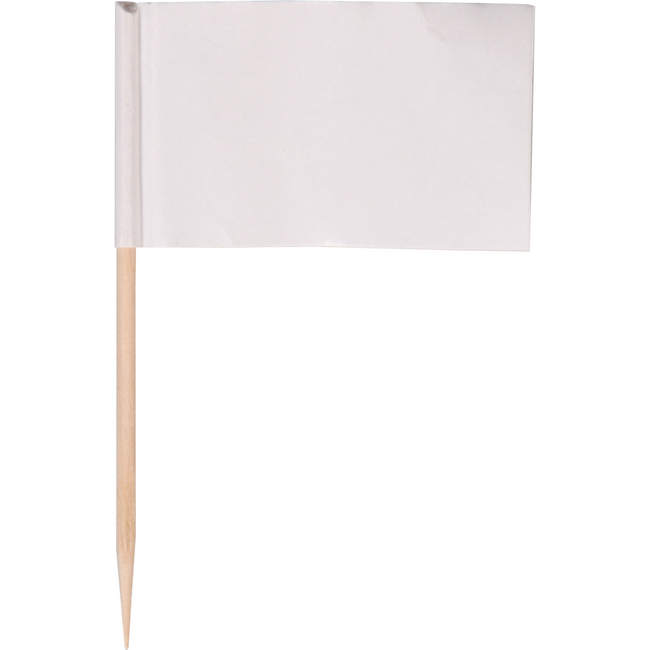 DEPA - PICK | Flagge | Holz | 65 mm | Weiß | 500 Stücke
