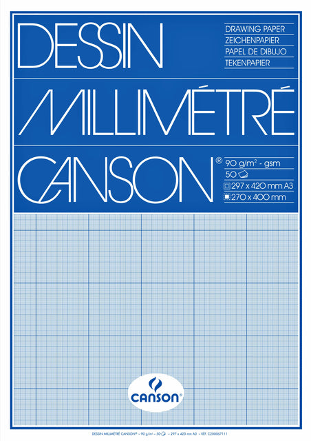 Millimeter Block Canson A3 Blue | 10 Stück