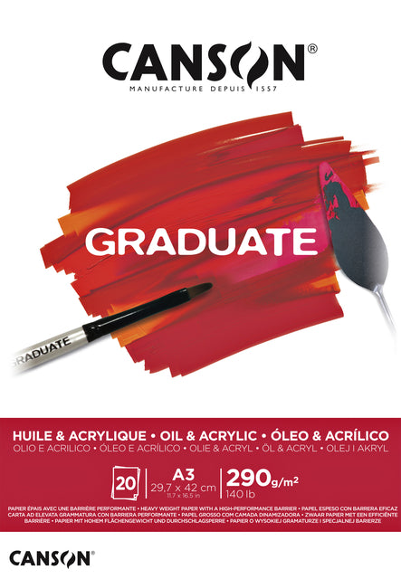 Öl Acrylblock Canson Graduate A3 290gr 20vel