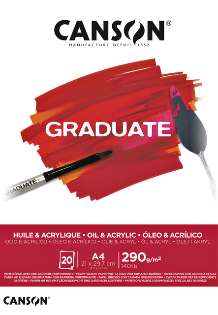 Öl Acrylblock Canson Graduate A4 290gr 20vel
