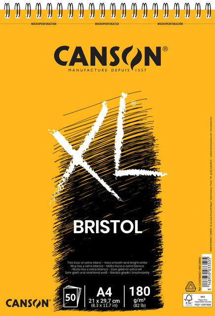Zeichnen von Block Canson XL Bristol A4 50V 180gr | 5 Stücke