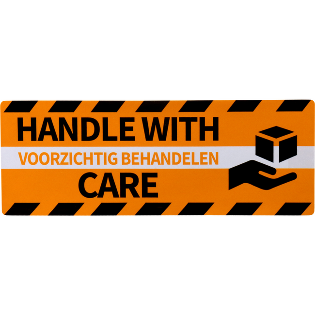 Rilldruck - Etikettgriff mit Care Orange