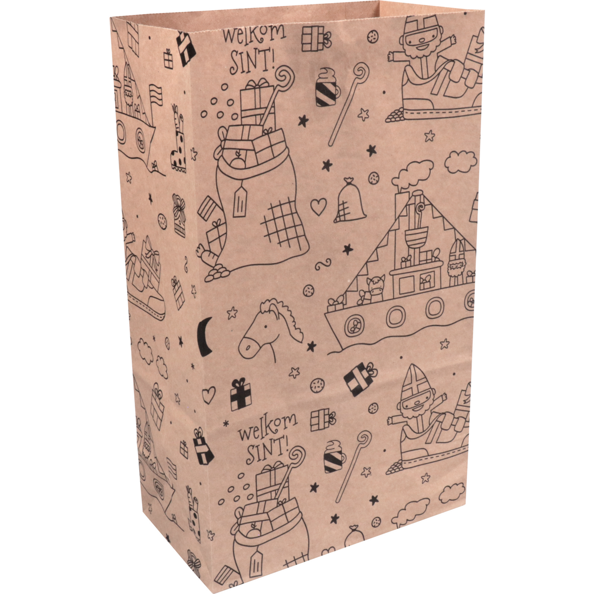 Klika - Bag | Blockbodenbeutel Papier 18/10x31cm | Festlich | Braun | 50 Stück